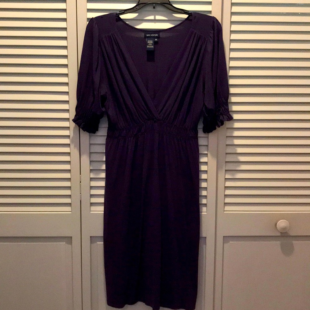 Eggplant V neck dress